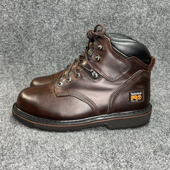 Timerland Pro Pit Boss 6" Steel Toe Work Boots Mens Size 8.5 Brown Leathe Safety - Picture 5 of 15